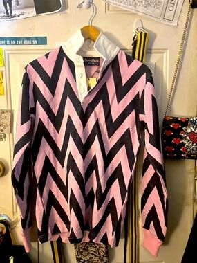 VANDERBILT SPRING ROWING BLAZERS UNISEX RUGBY PINK + BLUE COLLEGIATE LONG SLEEVE